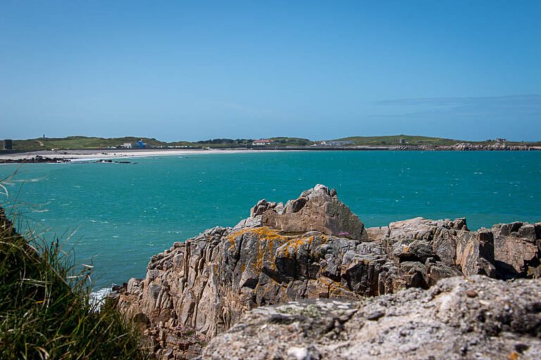 The island of Guernsey with a pleasant climate