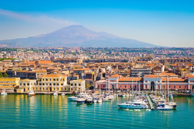 Catania, a port city in Sicily at the foot of Mount Etna